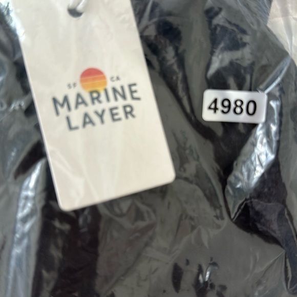 Marine Layer Jasmine Top Velour Long Sleeve V-Neck Blouse Black NWT XL - Picture 5 of 8